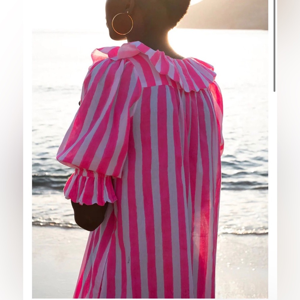 PINK CITY PRINTS Ava Dress in Neon Stripe size S - Picture 2 of 9